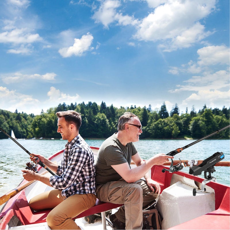 PLUSINNO Fishing Boat Rods Holder with Large Clamp Opening 360 Degree Adjustable Fishing Rod Racks Folding Holder - Image 2